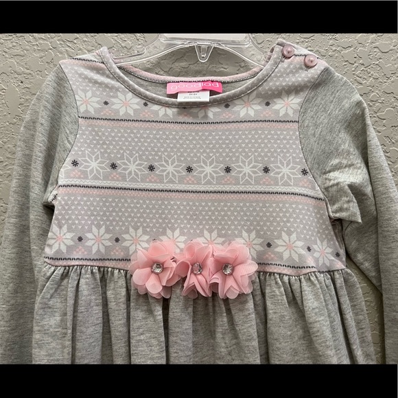 NEW Girls Good Lad Pink & Grey Long Sleeve Knit Dress 5T - NWT - Picture 2 of 6